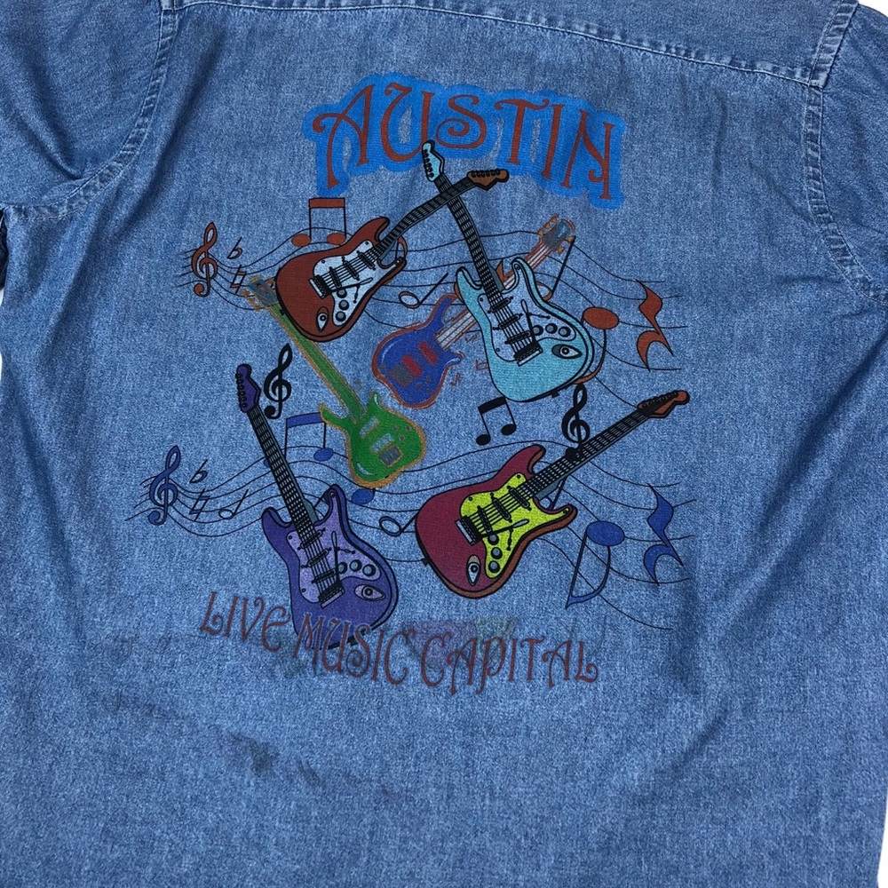 Austin Live Music Capital Denim Chambray Button-Up - Picture 7 of 7
